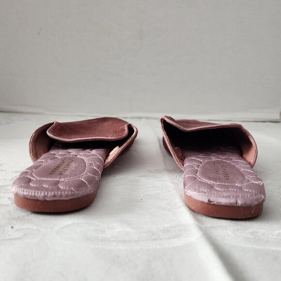 Size M 7/8 LC Lauren Conrad Pink Velour Slippers New No Tags No Box - Picture 8 of 8